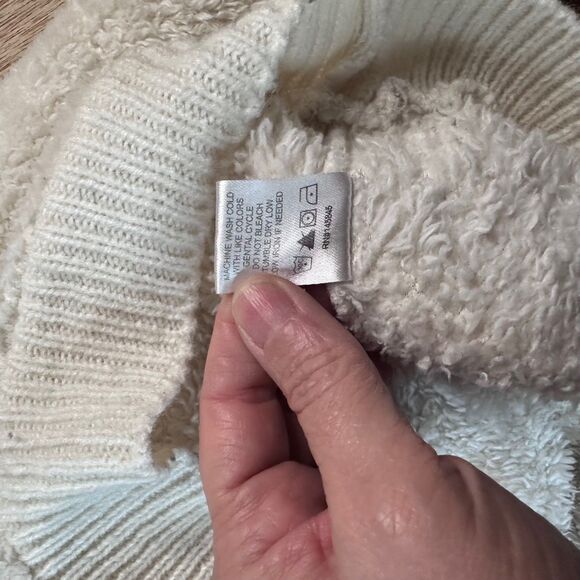 Alison Andrews Women’s Sherpa Fleece Sweater Ivory Cream Size M Cozy Knit - Picture 4 of 5